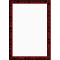 深红色黑底民族风矩形边框