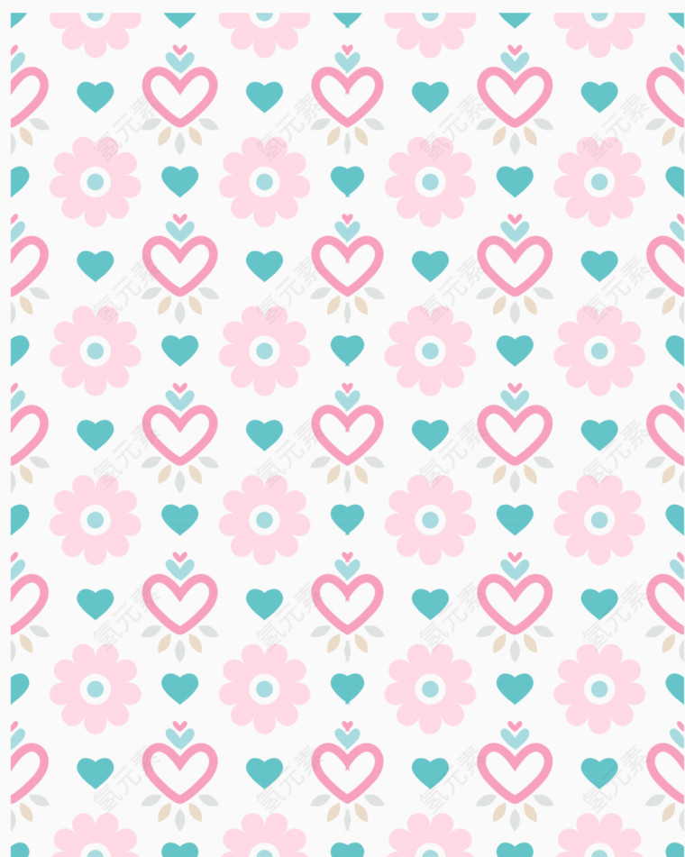 小爱心花朵底纹