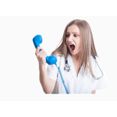 对着电话咆哮的医生