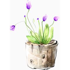 卡通盆栽植物治愈系