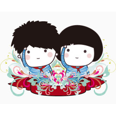 卡通手绘少先队员