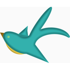 卡通手绘蓝色小鸟