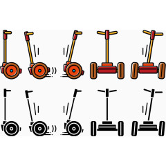 便携式独轮车矢量图