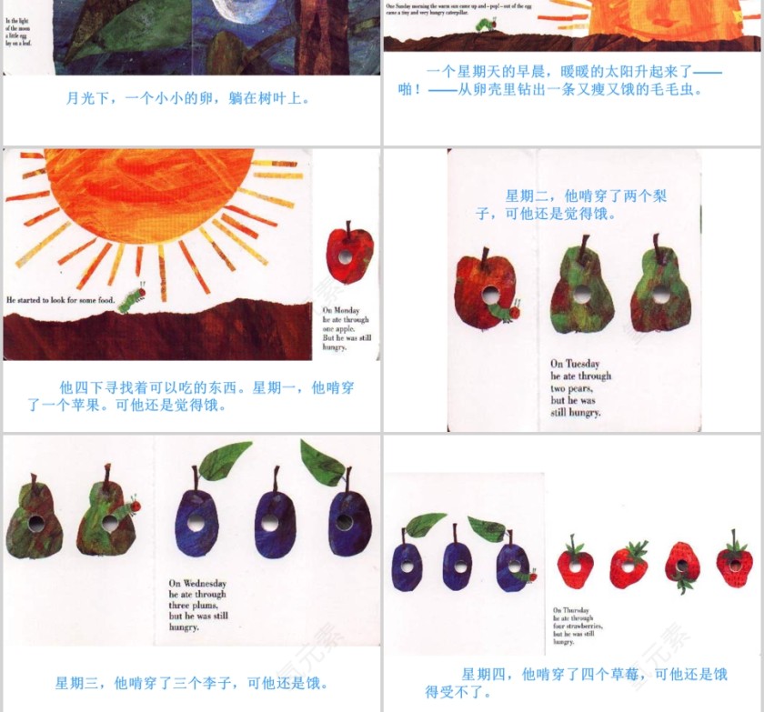好饿的毛毛虫幼儿绘本教育课件 第2张