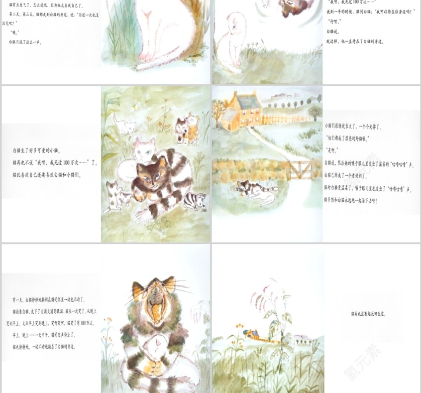 活了一百万次的猫幼儿绘本教育课件   第4张