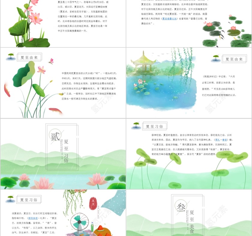 中国传统二十四节气夏至PPT模板第2张