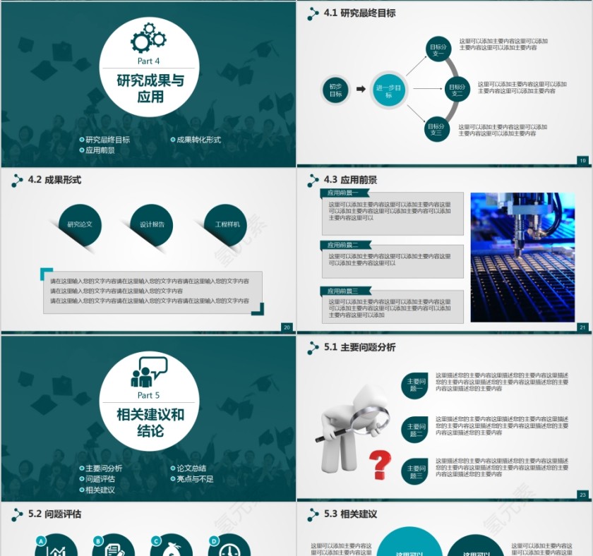 绿色简约答辩论文学术答辩ppt模板第4张