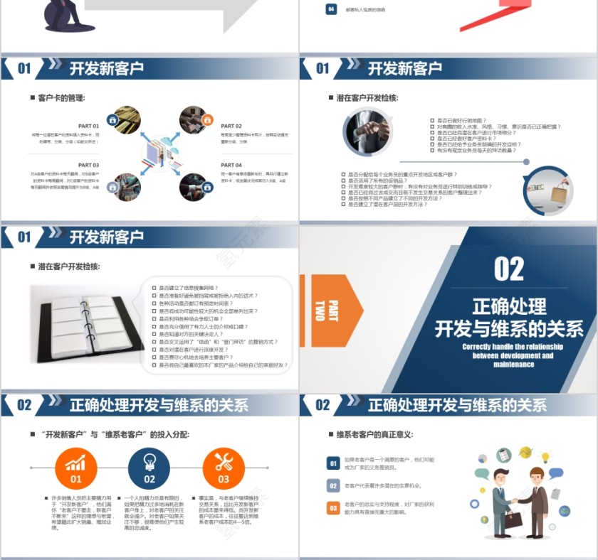 简约客户管理技巧企业培训ppt模板第3张
