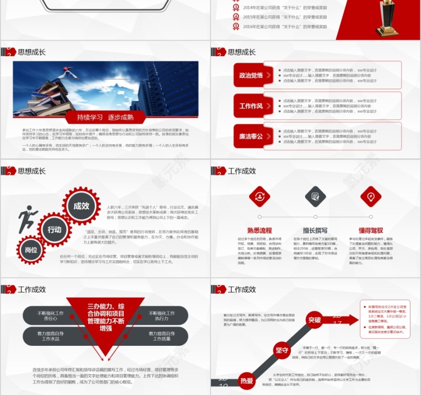 清爽大气岗位竞聘求职竞聘PPT模板第3张