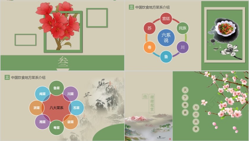 中国风中国饮食文化通用PPT模板第4张