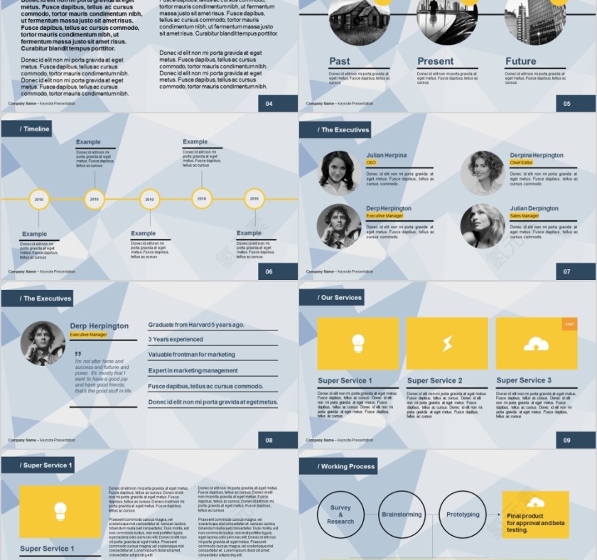 商务欧美ppt模板简约2019高端大气 商业工作汇报时尚极简风素材第2张