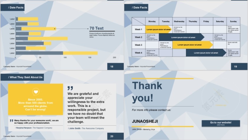 商务欧美ppt模板简约2019高端大气 商业工作汇报时尚极简风素材第4张