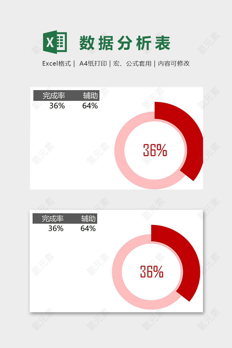 数据圆环精美分析模版