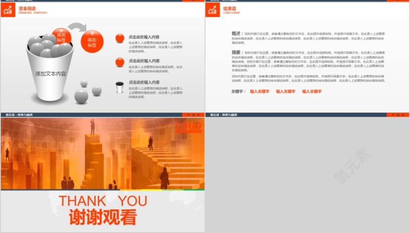 橙色简约商业计划书模版第7张