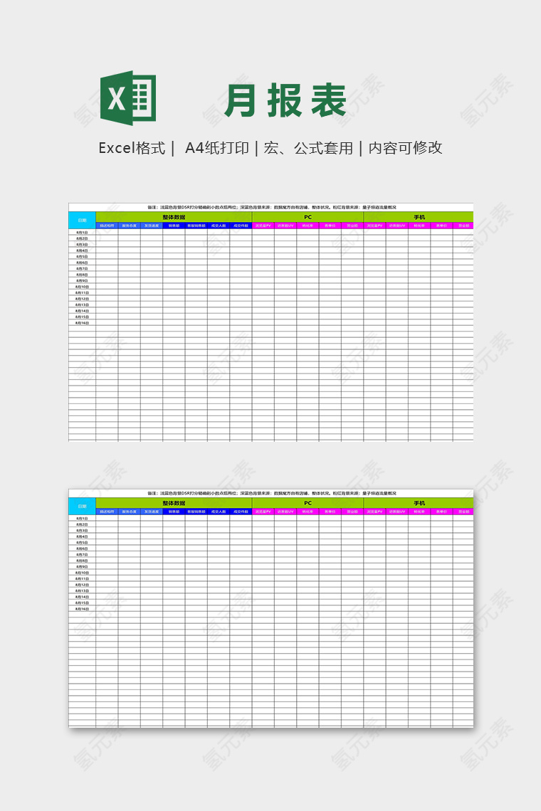 连续三个月份数据报告表excel模板