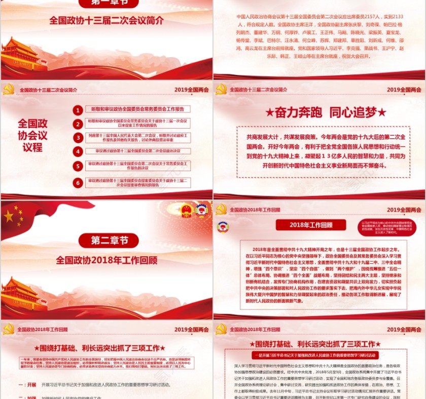 2019两会政协常委会工作报告解读PPT模板第2张