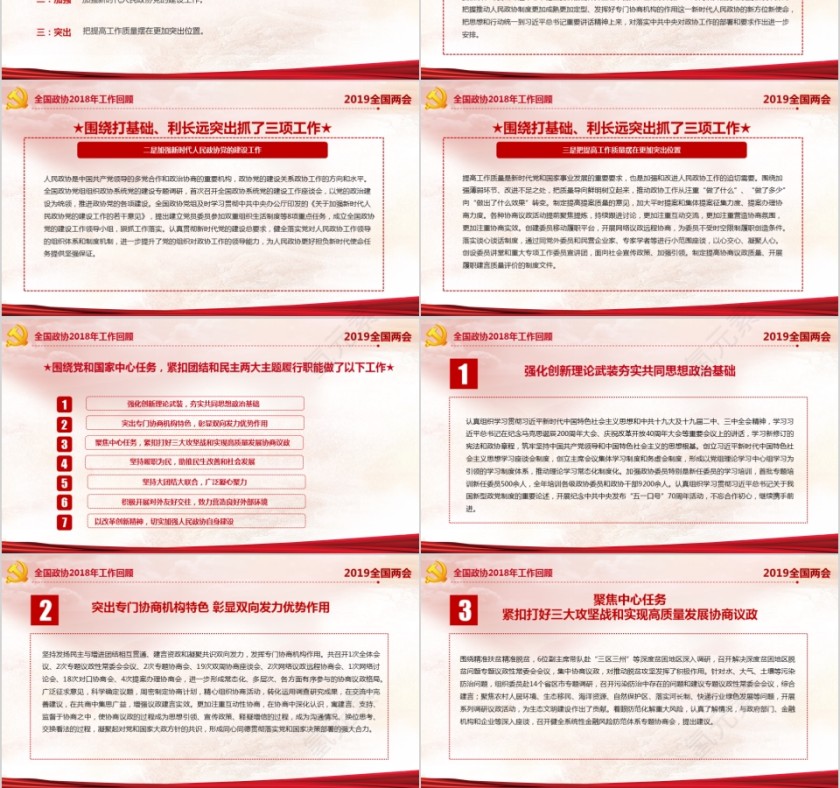 2019两会政协常委会工作报告解读PPT模板第3张