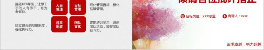 红色大气岗位竞聘报告PPT第5张