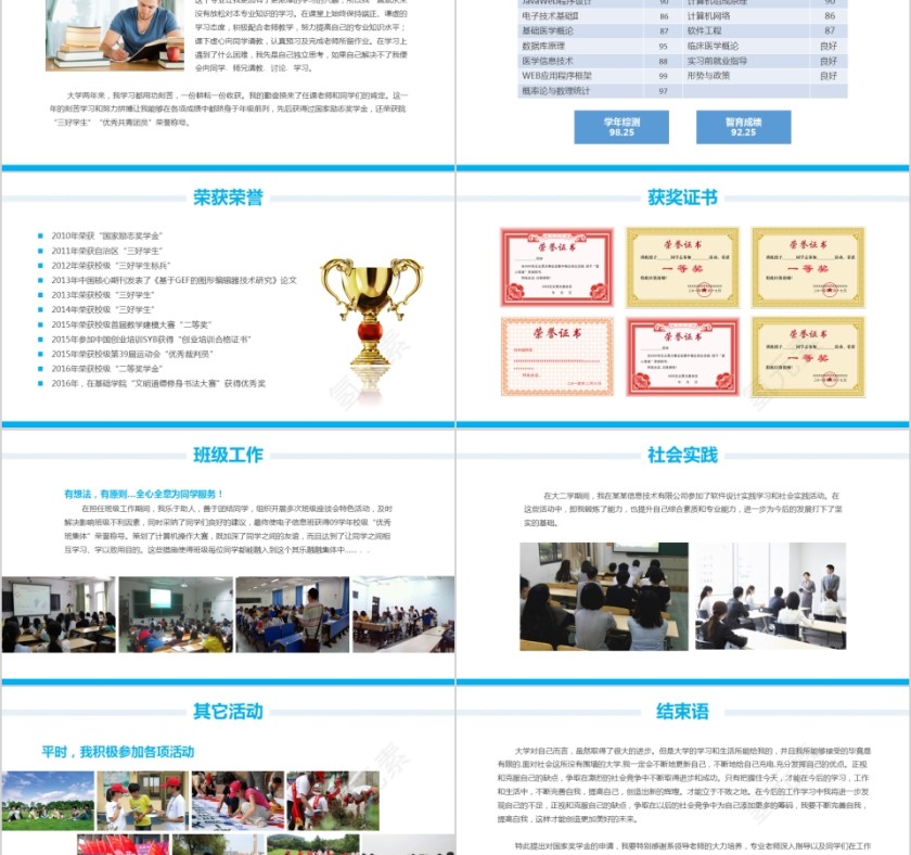 20xx年国家奖学金申请答辩PPT模板助学金奖学金申请第2张