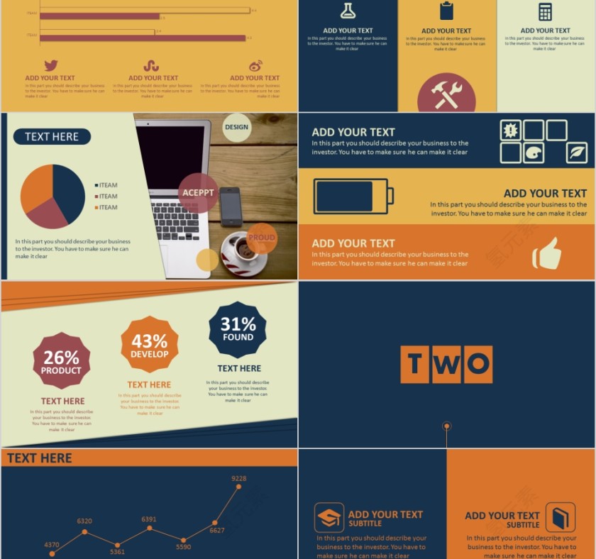 商务欧美ppt模板简约2019高端大气 商业工作汇报时尚极简风素材第2张