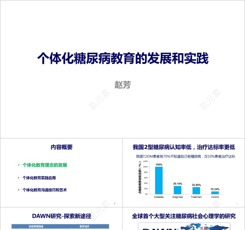 个体化糖尿病教育的发展和实践ppt模板第1张