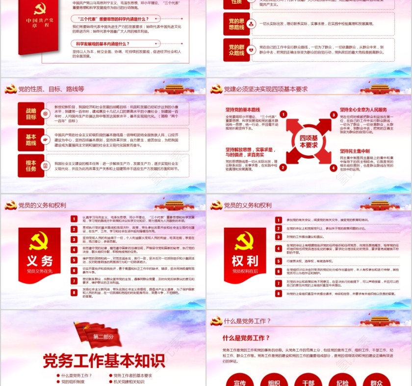 党支部党员培训党建党务基础知识党课学习PPT第2张