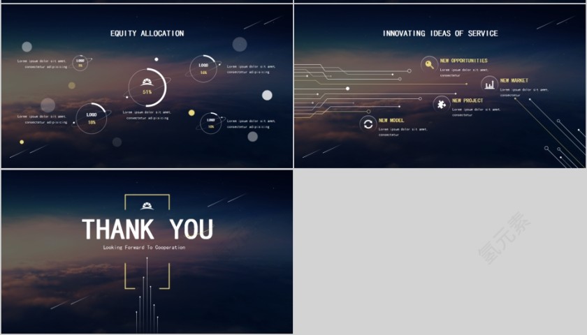 简约大气炫酷宇宙星空科技PPT模板第7张