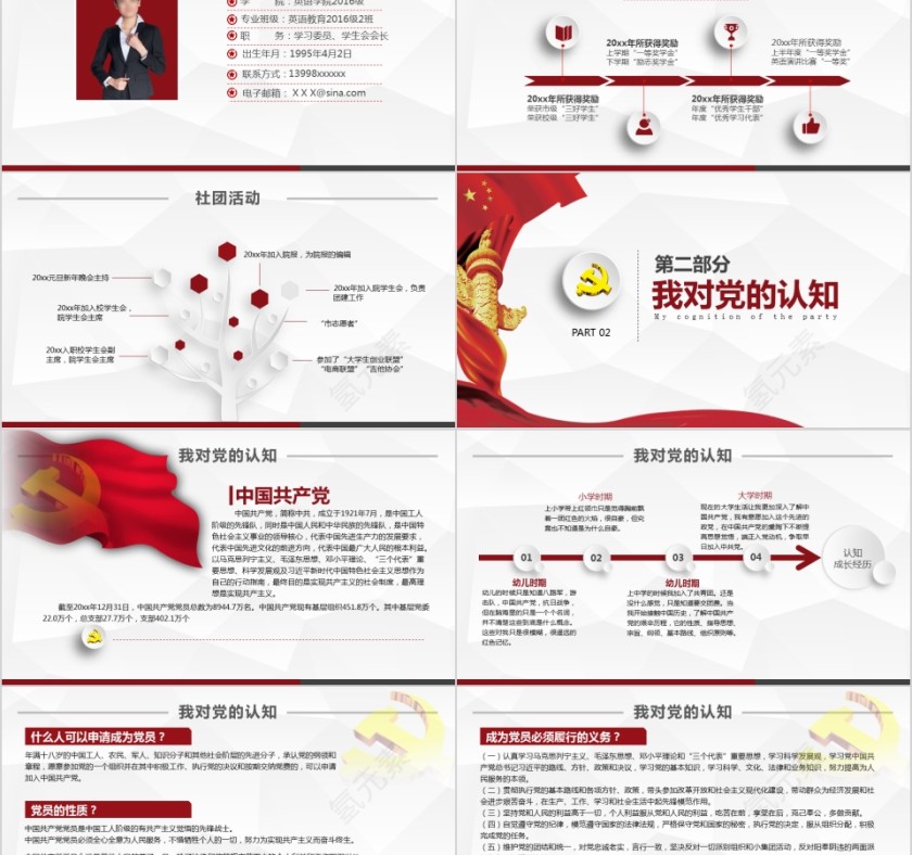 党在我心中入党推优竞选报告通用ppt第2张