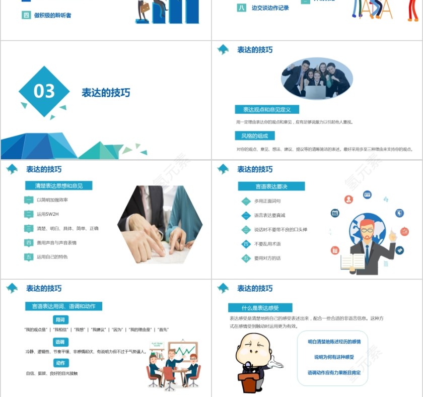 小清新风格企业沟通能力培训ppt第3张