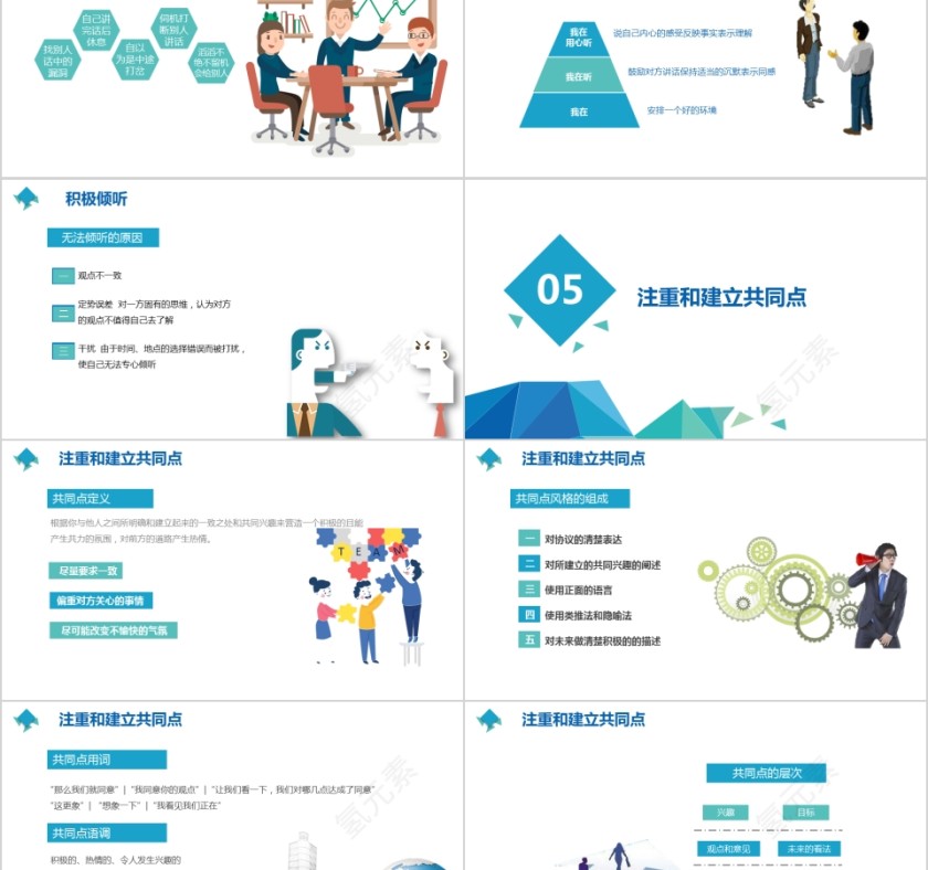 小清新风格企业沟通能力培训ppt第5张