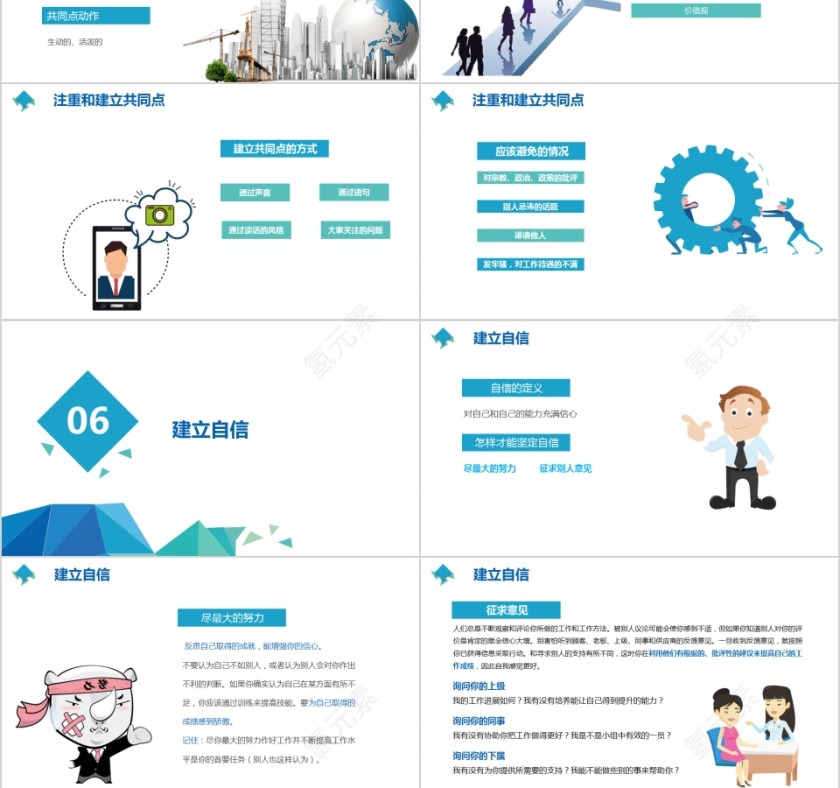 小清新风格企业沟通能力培训ppt第6张