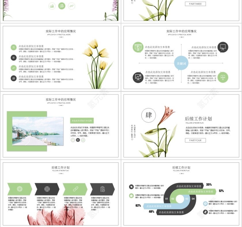 清新文艺简约立夏商务工作汇报通用ppt模板第3张