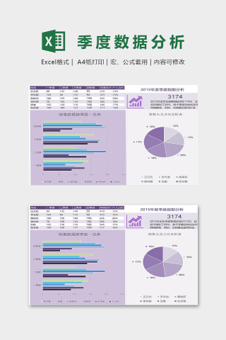2015年季度数据分析模版