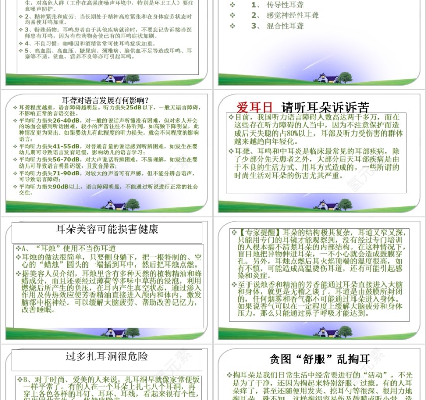 简约清新全国爱耳日PPT模板   第3张