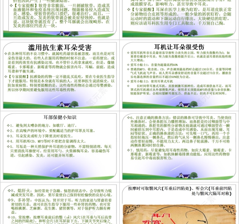 简约清新全国爱耳日PPT模板   第4张