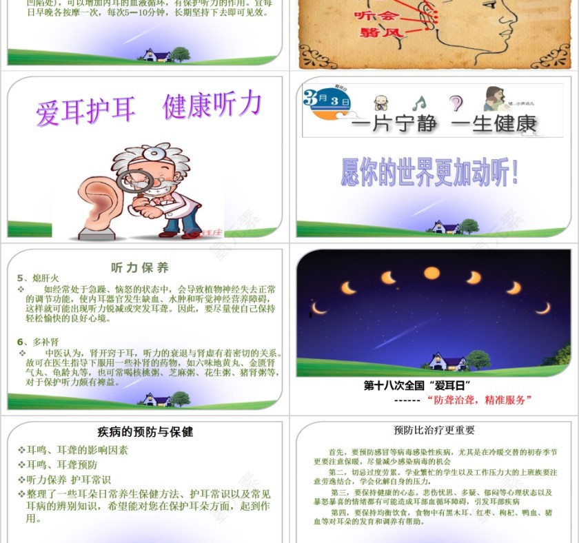 简约清新全国爱耳日PPT模板   第5张