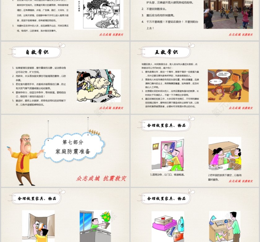 防震减灾主题班会儿童抗震防灾PPT第9张