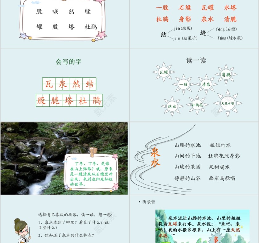 小学语文课件PPT模板 读书分享教师说课老师讲课古诗寓言公开课第2张
