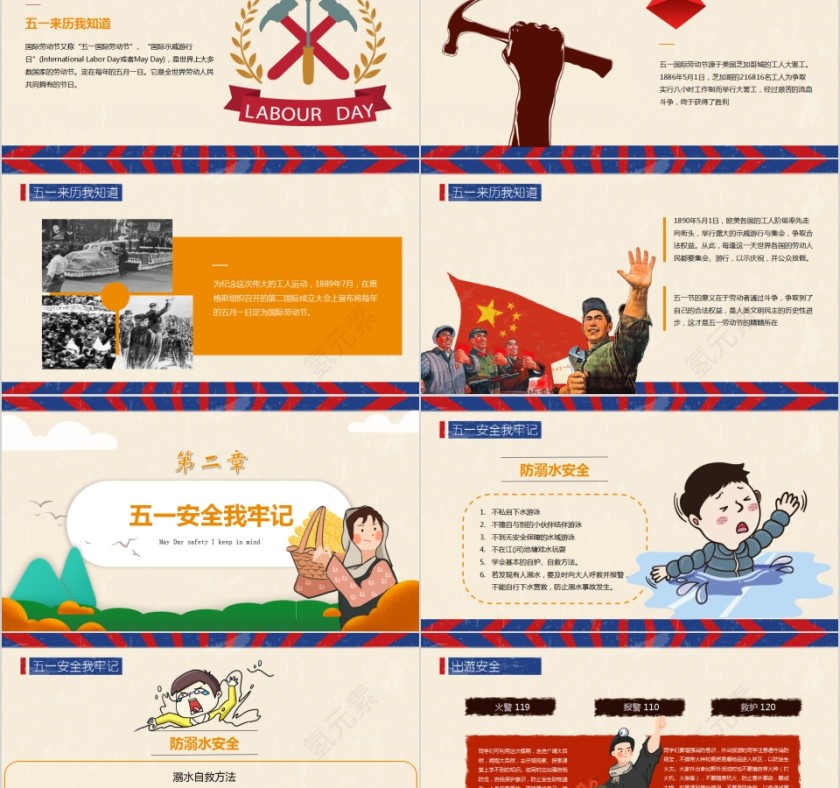 五一劳动节学生假期安全教育主题班会PPT模板第2张
