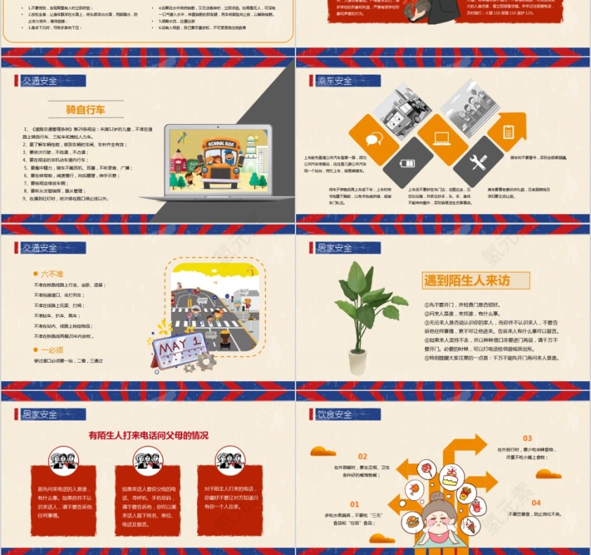 五一劳动节学生假期安全教育主题班会PPT模板第3张
