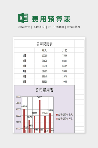 公司费用表