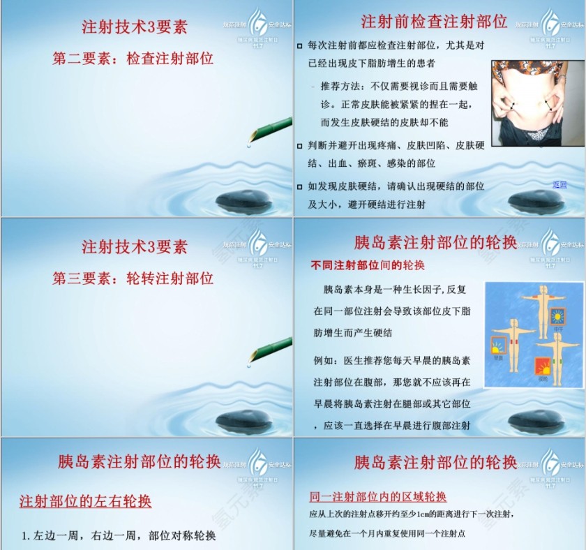 淡色简约胰岛素规范注射技术ppt模板第9张