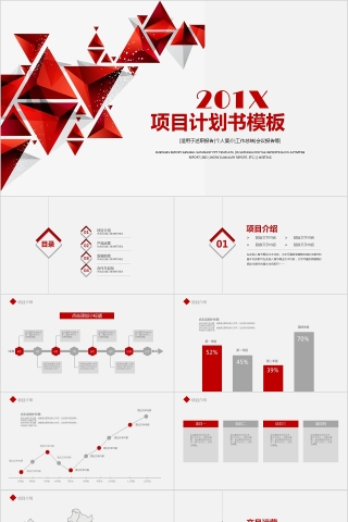 红色简约20xx年商务策划模板