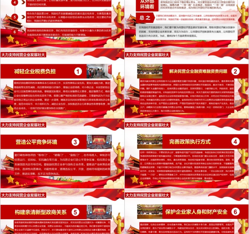 背景民营企业座谈会重要讲话PPT模板第5张