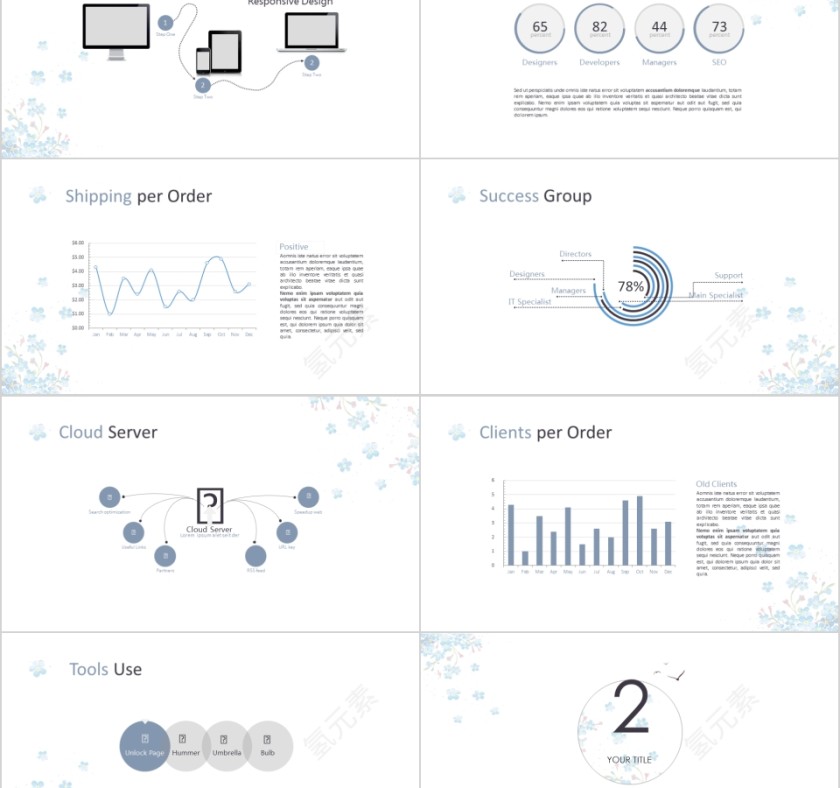 商务欧美ppt模板简约2019高端大气 商业工作汇报时尚极简风素材第2张