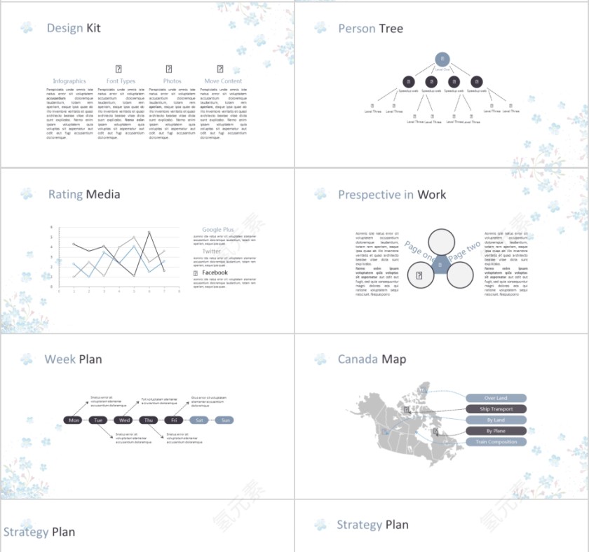 商务欧美ppt模板简约2019高端大气 商业工作汇报时尚极简风素材第4张