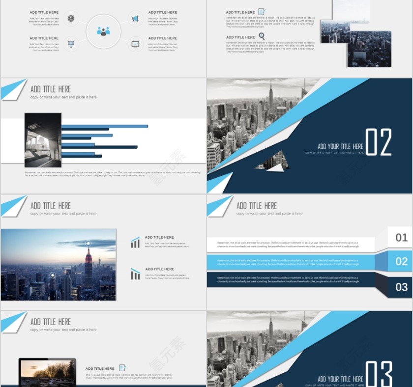 商务欧美ppt模板简约2019高端大气 商业工作汇报时尚极简风素材第2张