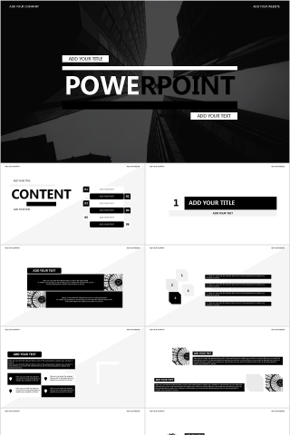 欧美极简PPT创意欧美杂志风创业书PPT模板 