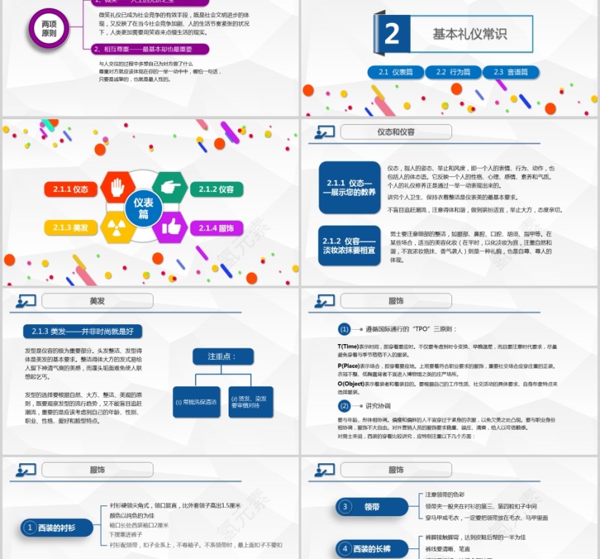 精美全面商务礼仪常识商务礼仪PPT第2张