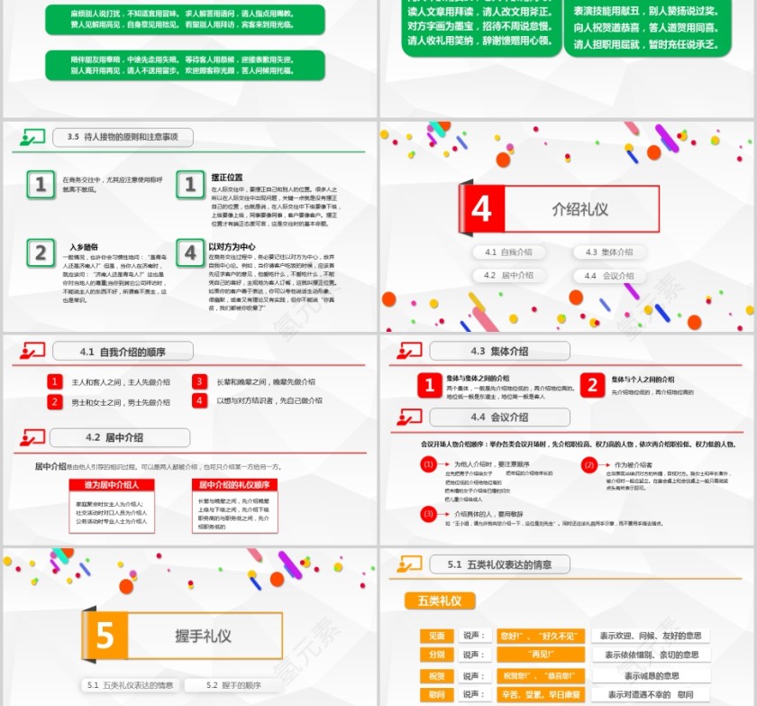 精美全面商务礼仪常识商务礼仪PPT第9张